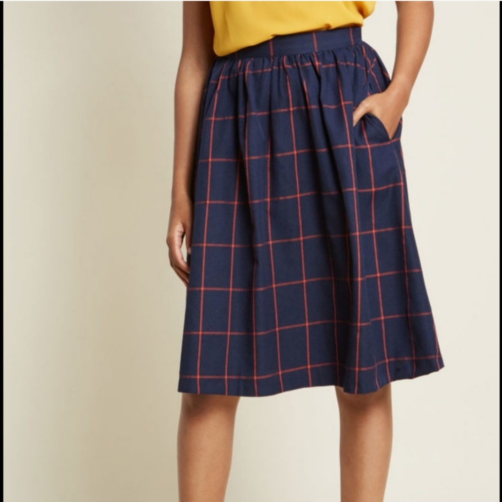 NWOT Refined Timing A-Line Plaid Skirt